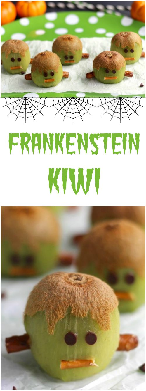 Frankenstein Kiwis – (Another!) Healthy Halloween Treat!