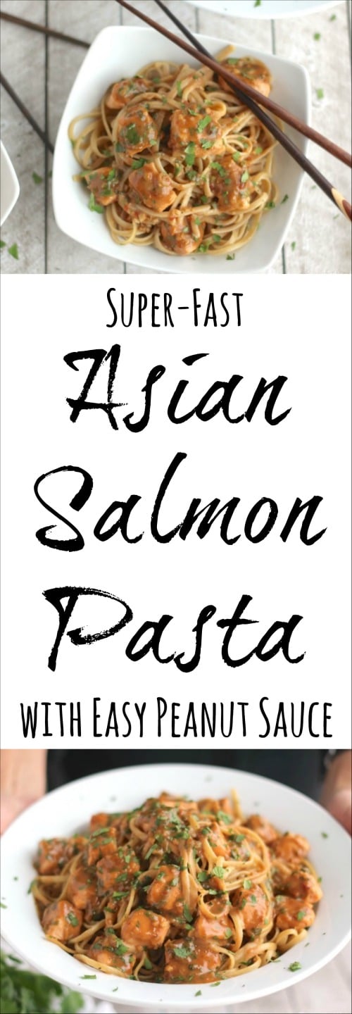 SuperFast Asian Salmon Pasta with Easy Peanut Sauce Two Healthy Kitchens