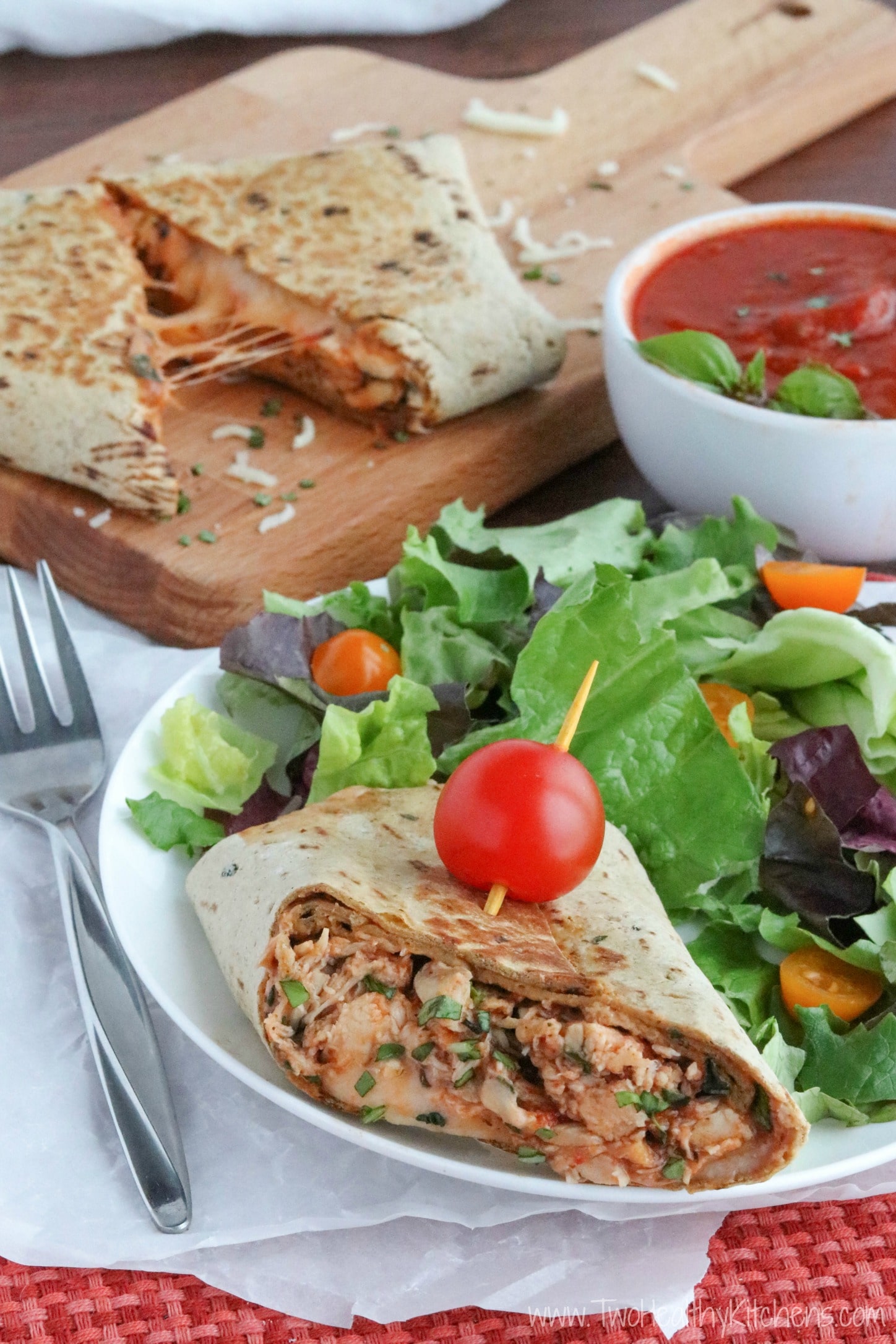 easy chicken parmesan wraps